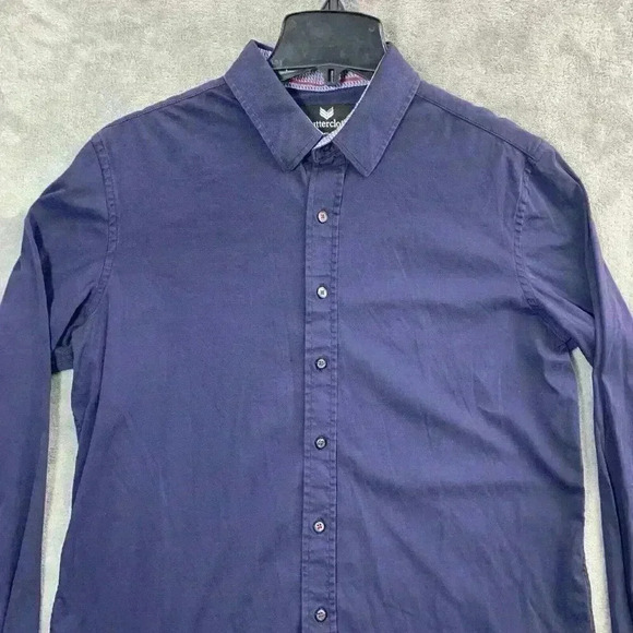 Butter Cloth Shirt Mens Large Tall Fit Button Up L/S Blue Cotton Casual Office - Picture 5 of 9